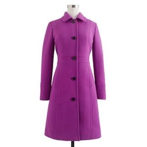 J. Crew Lady Day Coat Double Cloth Fresh Plum